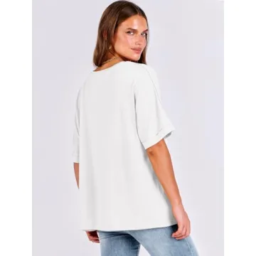 Shop ANRABESS Women's Oversized V Neck T Shirts Now!