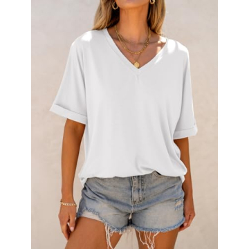 Shop ANRABESS Women's Oversized V Neck T Shirts Now!