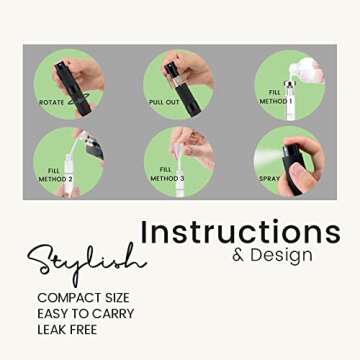 IRON BILL 5PCS/8ml Perfume Travel Refillable, Portable Perfume Atomizer Refillable, Empty Mini Size Spray Bottle for Men&Momen（5 Colors