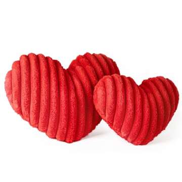 AELS Heart Shaped Pillow, Set of 2, Heart Decorative Throw Pillows, Faux Fur Love Pillows 20 & 16 In...