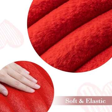 AELS Heart Shaped Pillow, Set of 2, Heart Decorative Throw Pillows, Faux Fur Love Pillows 20 & 16 Inches, Cute Valentines Day Decorations, Wedding Decor, Living Room Bedroom Nursery Decor, Red
