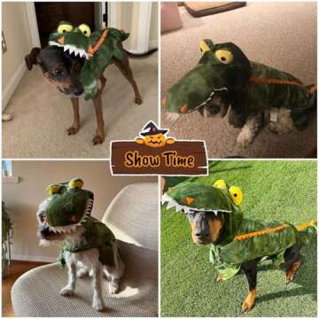 Alligator Dog Costume Dog Halloween Costume, Dog Crocodile Costume Hoodie Coats Pets Jumpsuits, Halloween Cosplay Dog Costume for Small Medium Large Dogs Christmas Special Events Photo Props