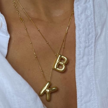 Chic Bubble Letter Necklace for Women - Custom Gold Jewelry