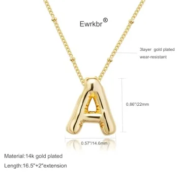 Chic Bubble Letter Necklace for Women - Custom Gold Jewelry