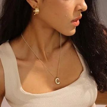Chic Bubble Letter Necklace for Women - Custom Gold Jewelry