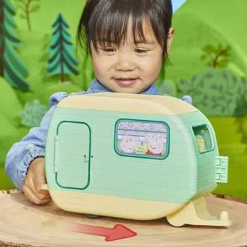 Peppa Pig Caravan Playset for Girls and Boys, 3 Figures, 6 Accessories, Preschool Toys, Kids Gifts, Ages 3+