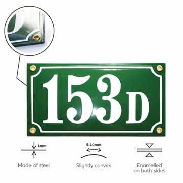 Personalized Enamel House Number Plaque for All Homes