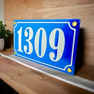 Personalized Enamel House Number Plaque for All Homes