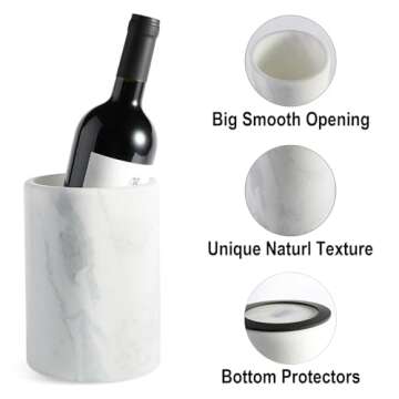 BCS Marble Wine Bottle Chiller - Versatile Wine Chillers for Bottles - Applicable to Kitchen Utensil Holder/Makeup Brush Holder/Pen Holder for desk That Also Serves as Lamp Shade