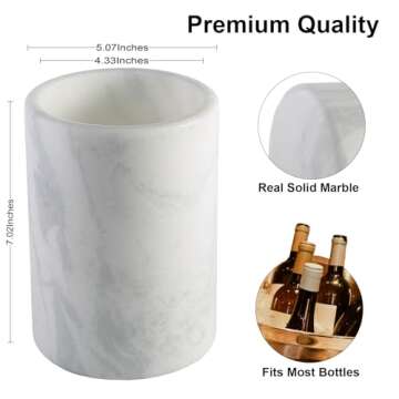 BCS Marble Wine Bottle Chiller - Versatile Wine Chillers for Bottles - Applicable to Kitchen Utensil Holder/Makeup Brush Holder/Pen Holder for desk That Also Serves as Lamp Shade