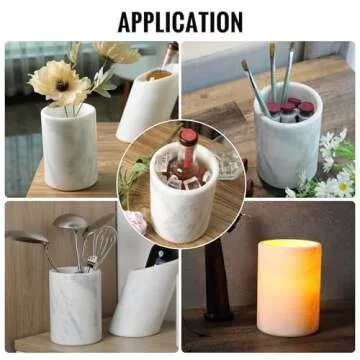 BCS Marble Wine Bottle Chiller - Versatile Wine Chillers for Bottles - Applicable to Kitchen Utensil Holder/Makeup Brush Holder/Pen Holder for desk That Also Serves as Lamp Shade