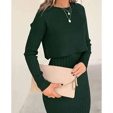 Ezbell Women's Long Sleeve Sweater Dress Set for Any Occasion