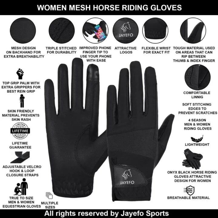 JAYEFO Horse Riding Gloves for Women & Girls