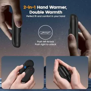 20Hrs Hand Warmers, AI Mini Portable Hot Hand Handwarmers 2 Pack, 6000mAh Rechargeable Electric Reusable Pocket Heater Gifts for Raynauds, Hunting, Golf, Camping, Christmas
