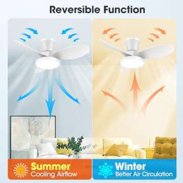 ocioc 32 Inch Quiet Ceiling Fan Remote Control with Light