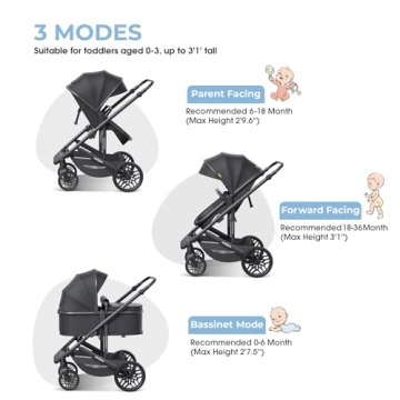 Lightweight newyoo Infant Stroller with Bassinet & Cup Holder