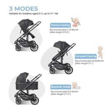 Lightweight newyoo Infant Stroller with Bassinet & Cup Holder