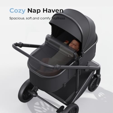 Lightweight newyoo Infant Stroller with Bassinet & Cup Holder