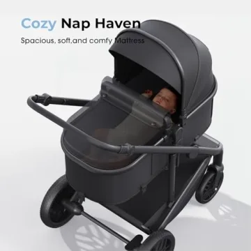 Lightweight newyoo Infant Stroller with Bassinet & Cup Holder