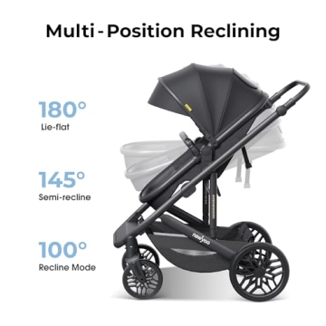 Lightweight newyoo Infant Stroller with Bassinet & Cup Holder