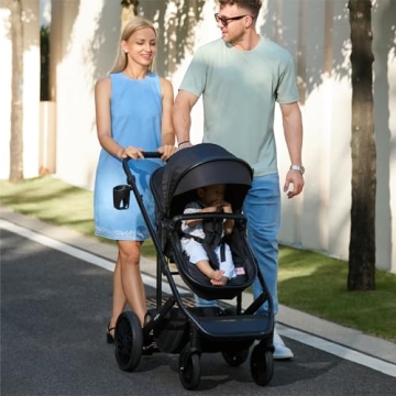 Lightweight newyoo Infant Stroller with Bassinet & Cup Holder