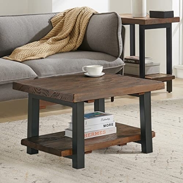 Sonoma Rustic Cube Coffee Table - Solid Pine and Metal