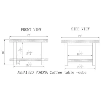 Sonoma Rustic Cube Coffee Table - Solid Pine and Metal