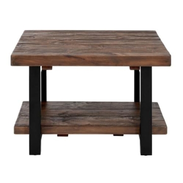 Sonoma Rustic Cube Coffee Table - Solid Pine and Metal
