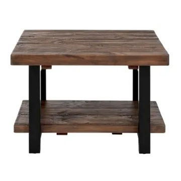 Sonoma Rustic Cube Coffee Table - Solid Pine and Metal