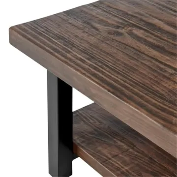 Sonoma Rustic Cube Coffee Table - Solid Pine and Metal
