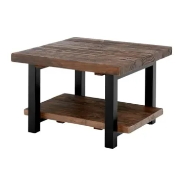 Sonoma Rustic Cube Coffee Table - Solid Pine and Metal