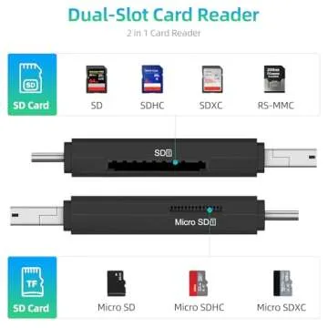 Vanja SD Card to USB Adapter, 3-in-1 USB-C USB-A Micro USB SD Card Reader,Trail Camera Memory Card Reader for PC/Laptop/Phone/Tablet, for SD SDXC SDHC MMC RS-MMC microSDXC microSD microSDHC UHS-I Card