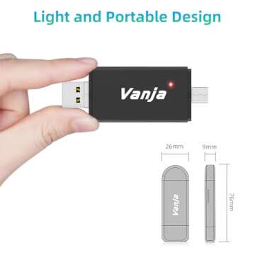 Vanja SD Card to USB Adapter, 3-in-1 USB-C USB-A Micro USB SD Card Reader,Trail Camera Memory Card Reader for PC/Laptop/Phone/Tablet, for SD SDXC SDHC MMC RS-MMC microSDXC microSD microSDHC UHS-I Card