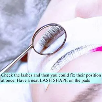 Libeauty Metal Lash Lift Tool with Eyelash Mirror Reusable Lash Curling Tool Stick, Eyelash Extensions Supplies Lash Separator Tool with Length Marker Attaches & Combs Lash (Metal Lash Lift Tool)