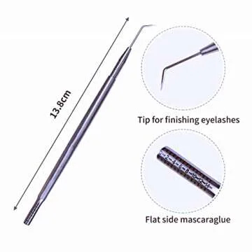 Libeauty Metal Lash Lift Tool with Eyelash Mirror Reusable Lash Curling Tool Stick, Eyelash Extensions Supplies Lash Separator Tool with Length Marker Attaches & Combs Lash (Metal Lash Lift Tool)