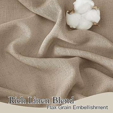RYB HOME Linen Sheer Curtains for Living Room, Boho Classic Linen Blend Elegant Light Filtering Priv...