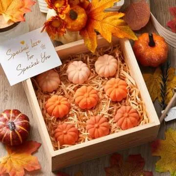 Lounsweer 12 Pcs Little Pumpkin Baby Shower Favors Thanksgiving Fall Pumpkin Bath Bombs Bridal Shower Party Favors with Gift Tags and Organza Bag for Wedding Gift Thanksgiving Decor