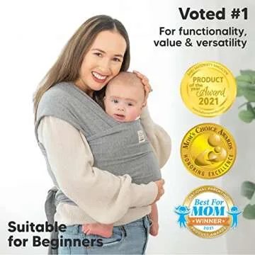 KeaBabies Baby Wrap Carrier & Diaper Bag - Ergonomic Travel Essential