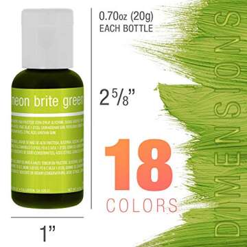 18 Color U.S. Cake Supply Liqua-Gel Baking Set - Made in USA