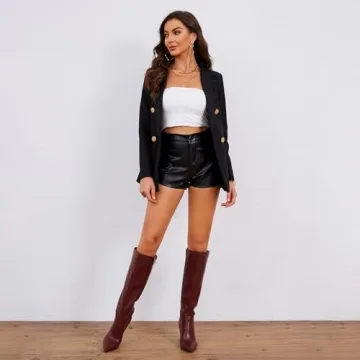 Stylish Easyfox Burgundy Knee High Boots for Women