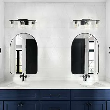 Catollova Arched Wall Mirror 24"x36", Metal Black Frame Bathroom Mirror, Wall decoration mirror, Suitable for Bedroom, Living Room, Entrance