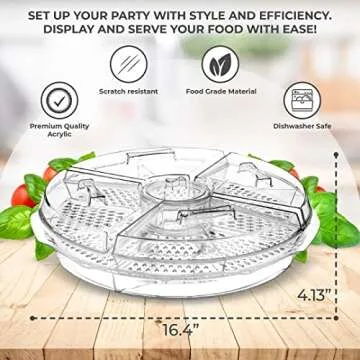 Chef's Star Extra Large Acrylic Appetizer Tray for Parties
