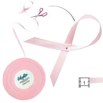 Premium 1/4 In Pink Satin Ribbon For Crafts And Gifts