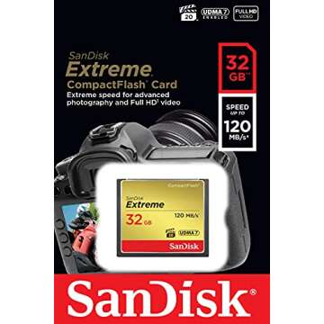 SanDisk 32GB Extreme CompactFlash Memory Card UDMA 7 Speed Up To 120MB/s - SDCFXSB-032G-G46
