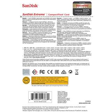 SanDisk 32GB Extreme CompactFlash Memory Card UDMA 7 Speed Up To 120MB/s - SDCFXSB-032G-G46