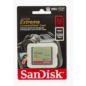 SanDisk 32GB Extreme CompactFlash Memory Card UDMA 7 Speed Up To 120MB/s - SDCFXSB-032G-G46