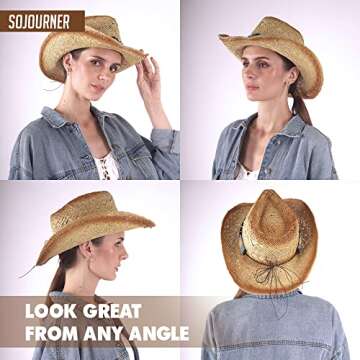 SoJourner Bags Cowboy Hats for Women & Men - Stylish Sun Protection