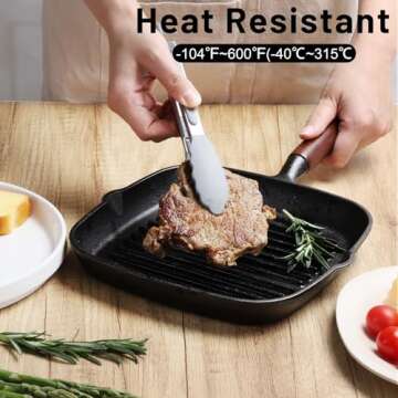 Hotec Mini Silicone Kitchen Tongs - Versatile Cooking Essentials