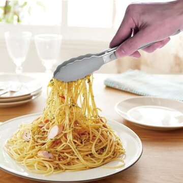 Hotec Mini Silicone Kitchen Tongs - Versatile Cooking Essentials