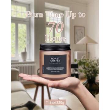 M&SENSE Coffee Candles Scented Strong, 2 Wick Jar Candle 11.6oz, 70 Hours Burning Time, Organic Natural Soy Wax Candle for Bedroom Kitchen Home Decor, Housewarming Gift for Men and Women